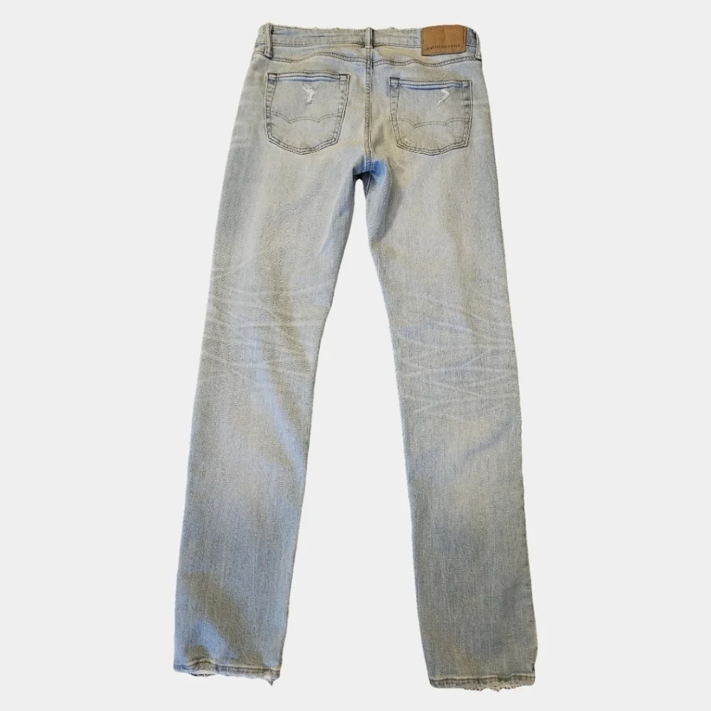American Eagle Air Flex Patched Slim Fit Light Wash Jeans Size 30X32